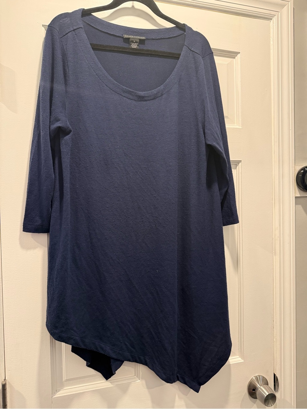 Grace Elements Navy Scoop Neck Asymmetrical Tunic size XL